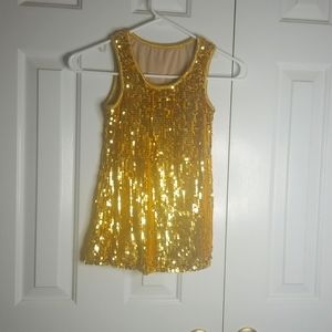 Gold sequin tank top